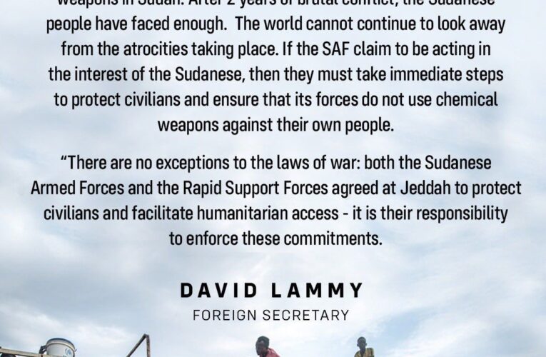 SICG condemns reported use of chemical weapons by Sudanese Armed Forces